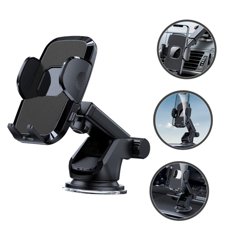 Support de téléphone portable multifonction pour pare-brise, ventouse à gravité, compatible iOS et Android