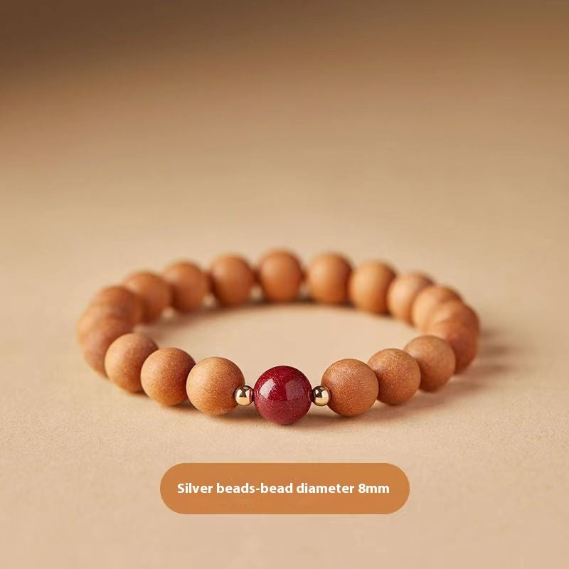 Bracelet de méditation chinois en bois de pêcher naturel - LUXARAH