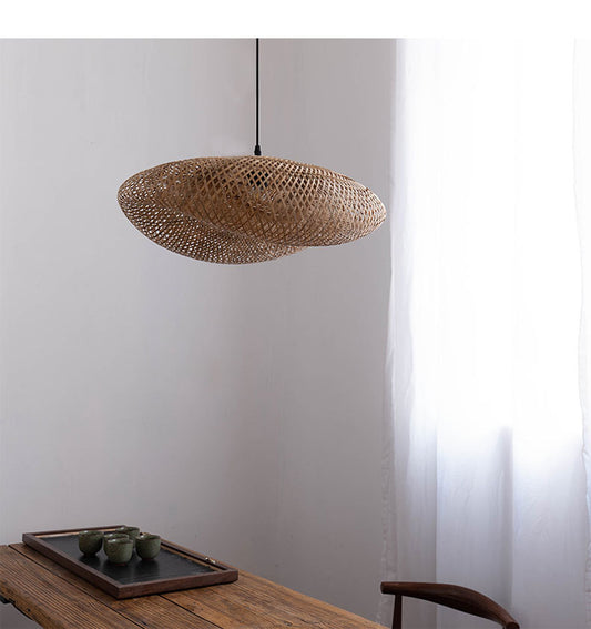 Lustre B&B en rotin et bambou style zen rétro - LUXARAH