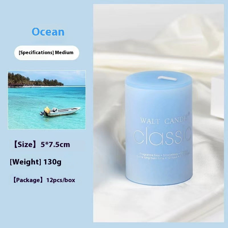 Bougie d'aromathérapie cylindrique colorée, bougie parfumée brillante, bougies sans fumée