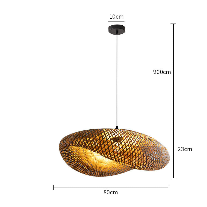 Lustre B&B en rotin et bambou style zen rétro - LUXARAH