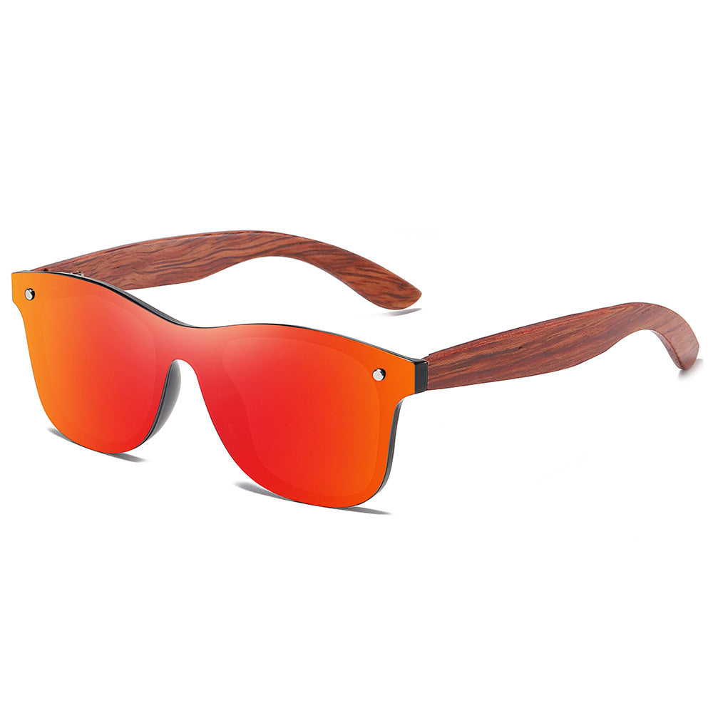 Lunettes de soleil polarisées en bois de bambou, style nouveau, miroir monobloc, de haute qualité