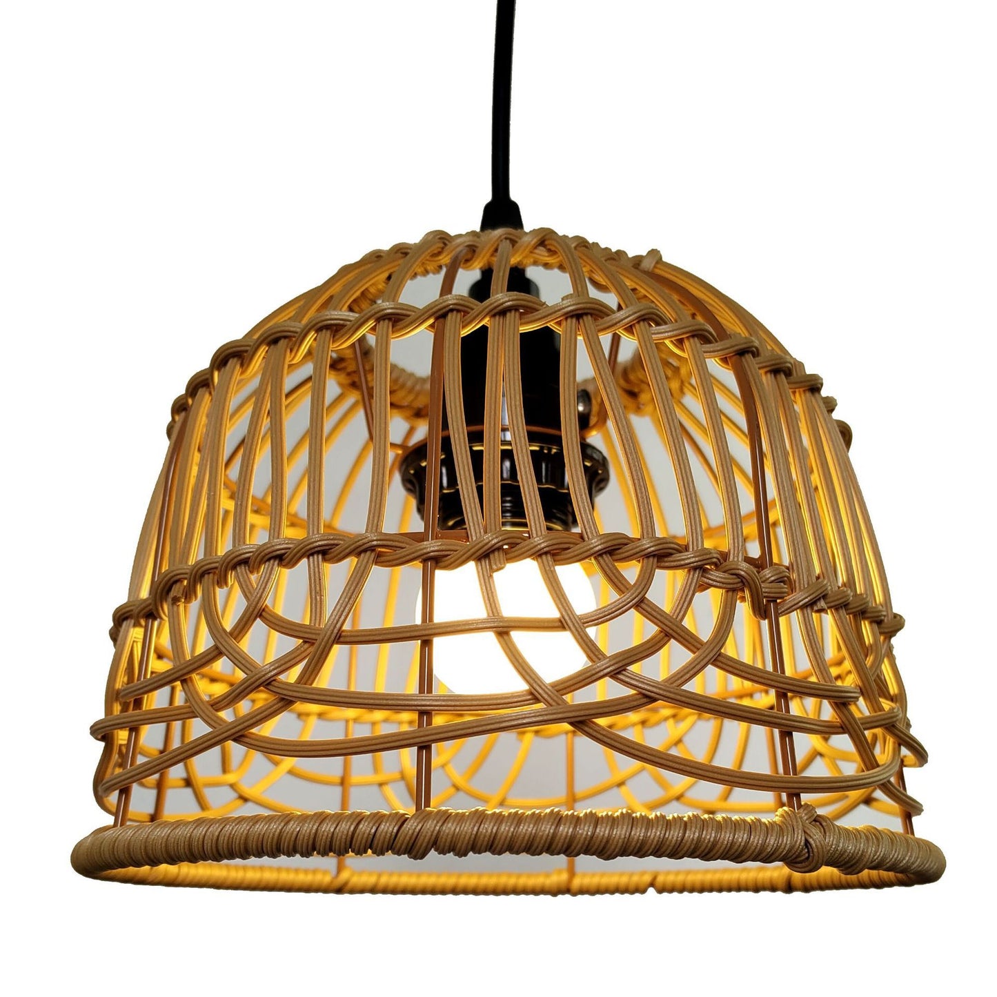 Lustre américain simple en rotin tissé à la main - LUXARAH