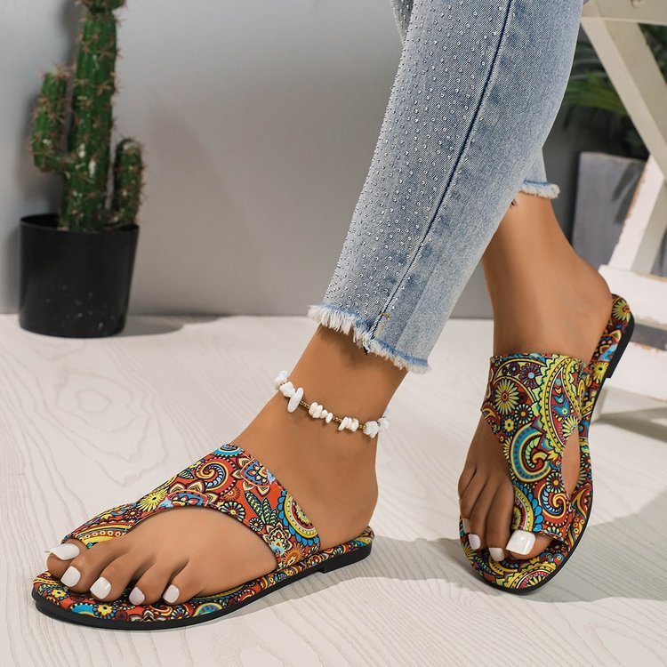 Chaussons style ethnique grande taille pour femmes, style romain