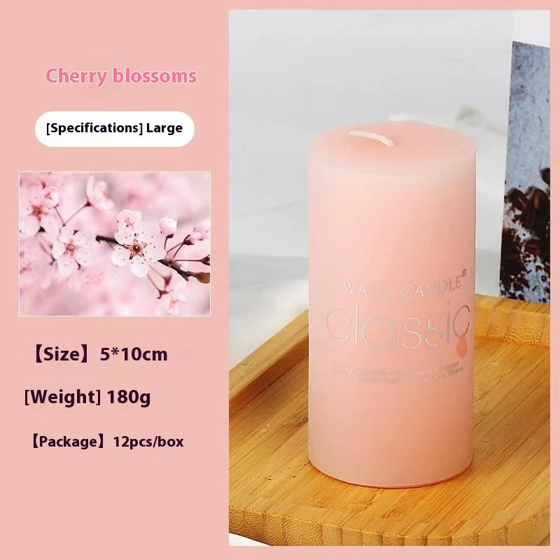 Bougie d'aromathérapie cylindrique colorée, bougie parfumée brillante, bougies sans fumée
