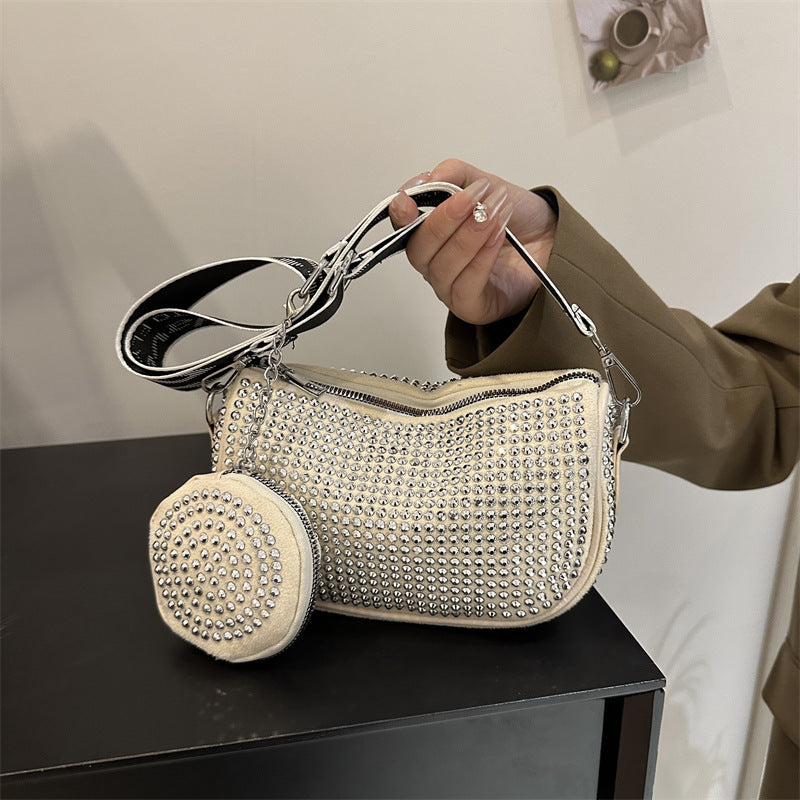 Sac à bandoulière en strass avec petit porte-monnaie, sac à bandoulière tendance pour femmes, sacs de créateurs de luxe - LUXARAH