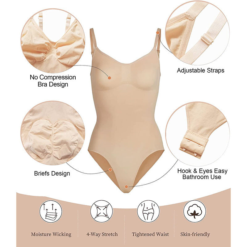 Combinaison à bretelles pour femme, style décontracté, sans coutures, slim, corset moulant