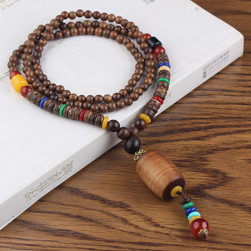Retro Ethnic Wooden Beaded Necklaces for Men and Women