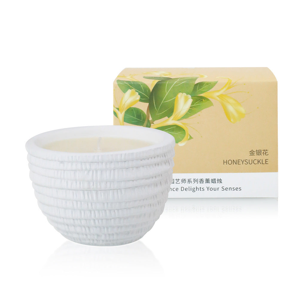 Bougies parfumées sans fumée, 100 g, en forme de tasse de ciment, en cire de soja naturelle, aux huiles essentielles, pour décoration de mariage