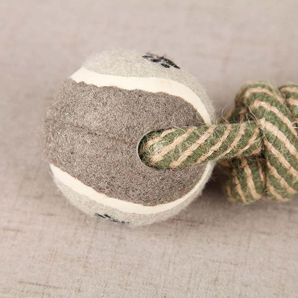Jouet à mâcher pour animaux de compagnie, corde en coton, haltère de tennis, balle en caoutchouc, jouet interactif pour chiens de taille moyenne et grande, fournitures de jeu pour animaux - LUXARAH