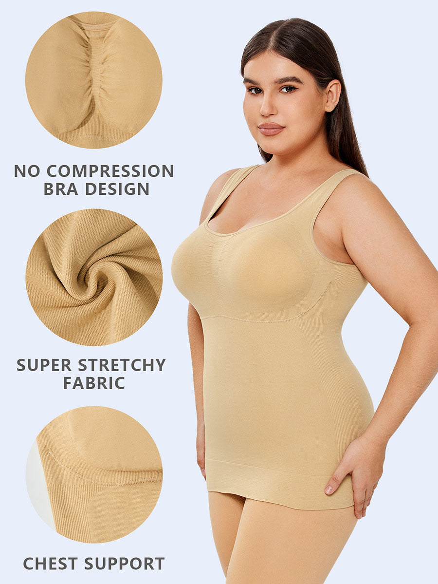 Camisole en coton extensible pour femme avec soutien-gorge intégré
