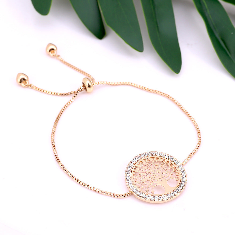 Nouveau bracelet créatif en métal doré avec arbre de vie porte-bonheur - LUXARAH
