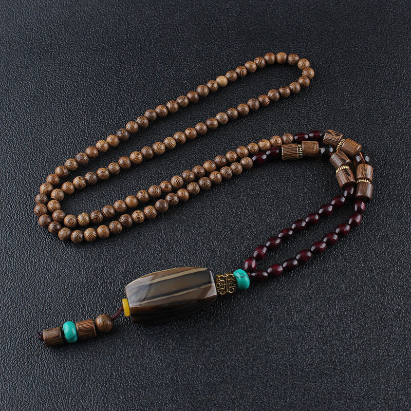 Retro Ethnic Wooden Beaded Necklaces for Men and Women
