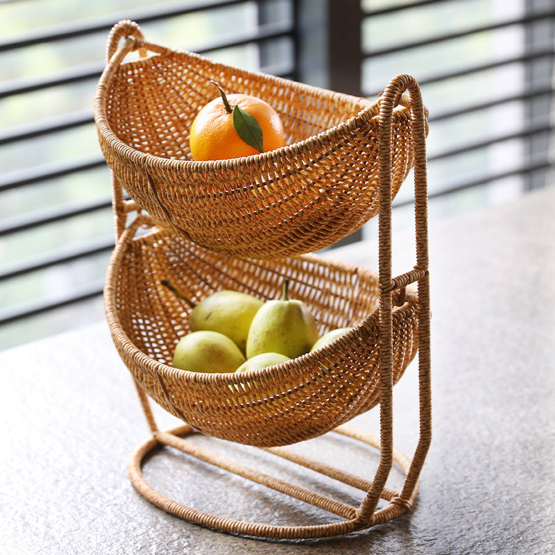 Assiette à fruits en rotin multicouche - LUXARAH