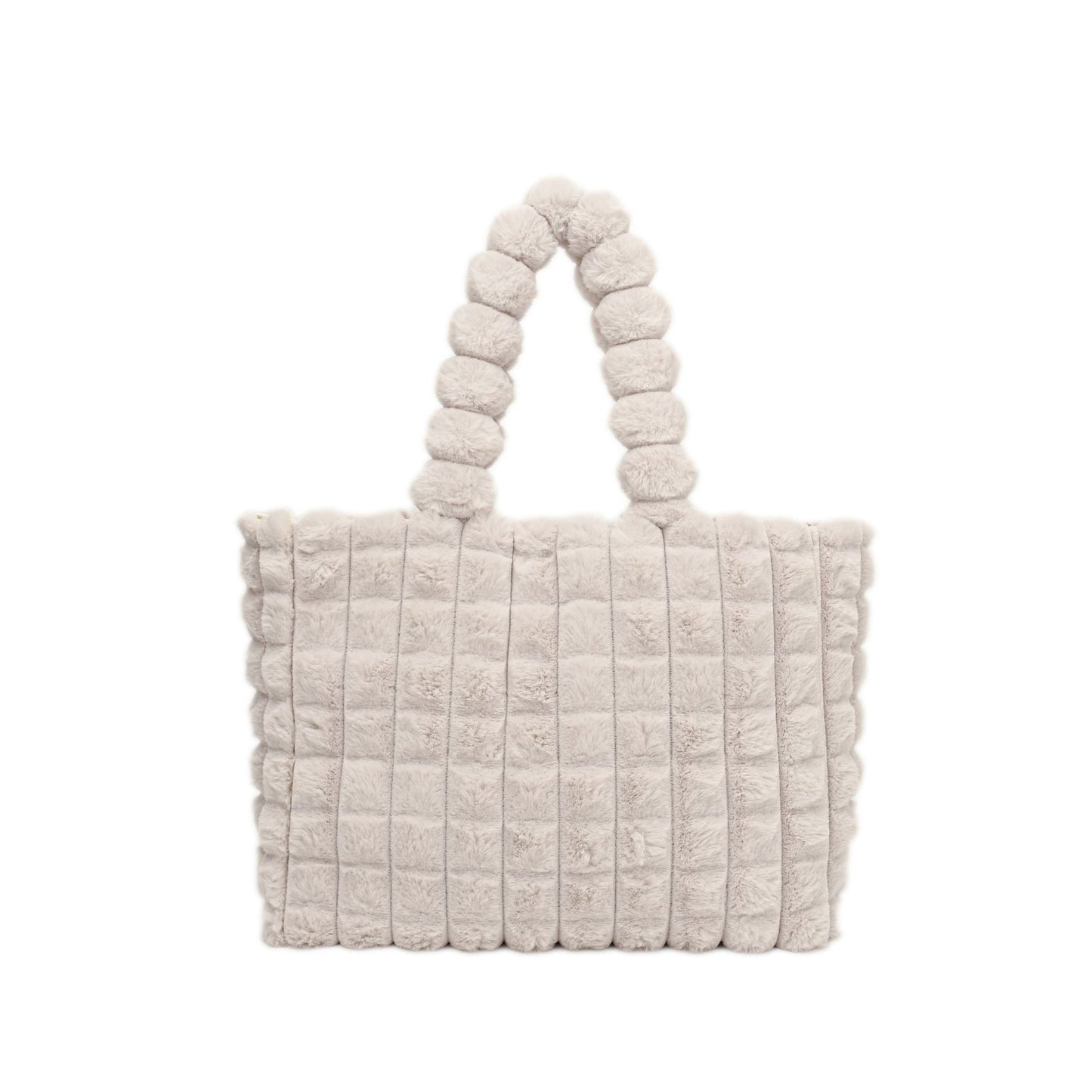 Sacs à main à carreaux, mode hiver, grande capacité, sac de shopping en peluche, style coréen, sacs fourre-tout de luxe personnalisés pour femmes - LUXARAH
