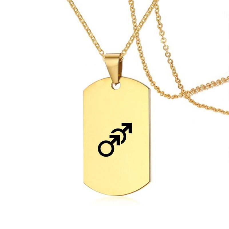 Collier en acier inoxydable avec inscription LGBT, symbole de la fierté gay, lesbienne et transgenre, pour hommes et femmes
