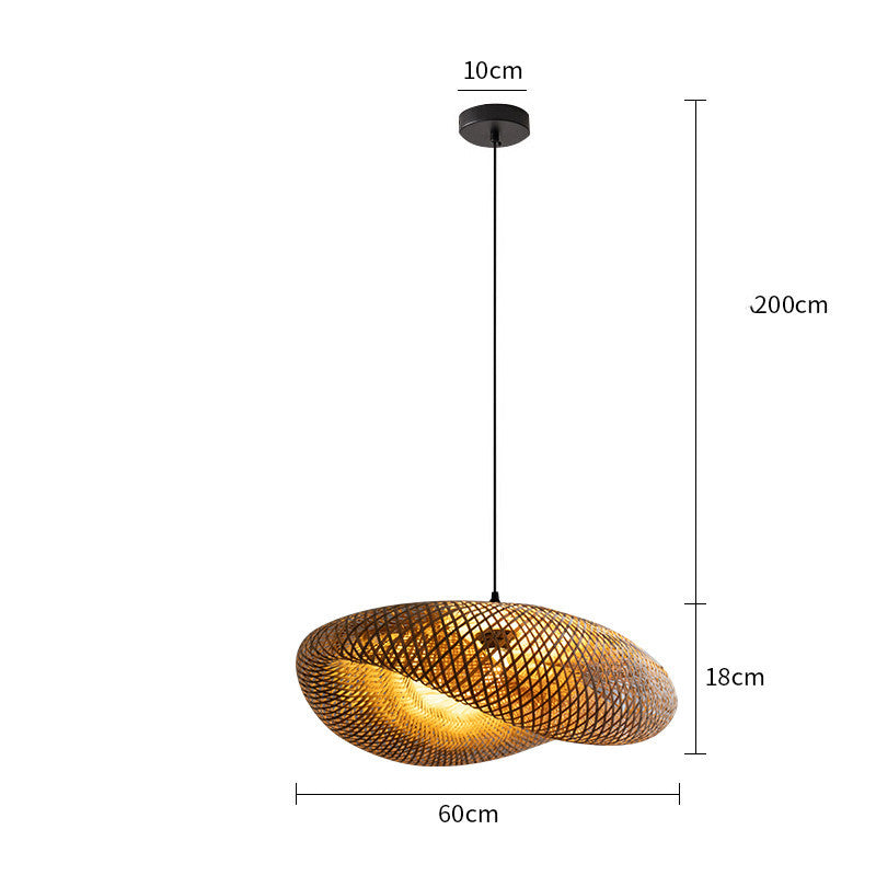 Lustre B&B en rotin et bambou style zen rétro - LUXARAH