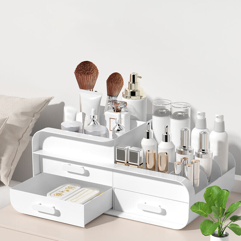 Coiffeuse de maquillage, grand support de maquillage, boîte de rangement bien rangée - LUXARAH