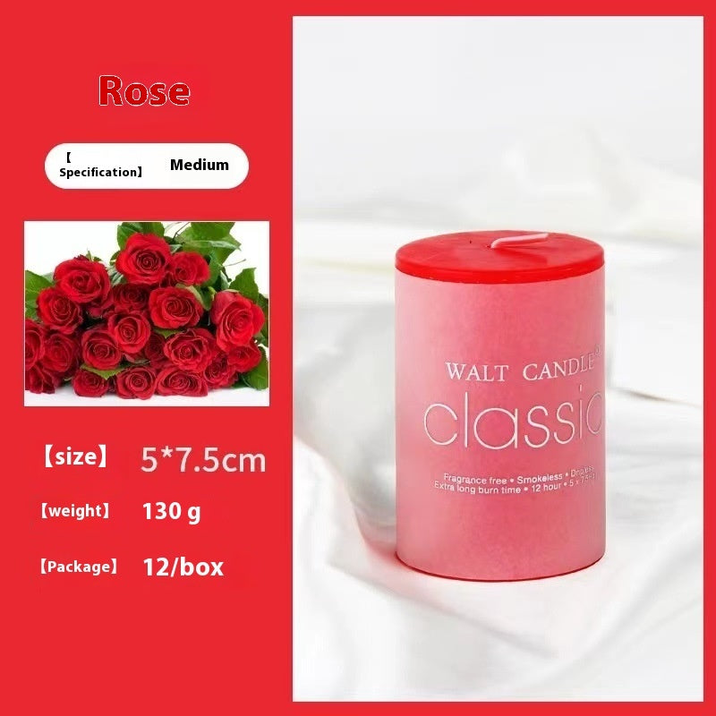 Bougie d'aromathérapie cylindrique colorée, bougie parfumée brillante, bougies sans fumée