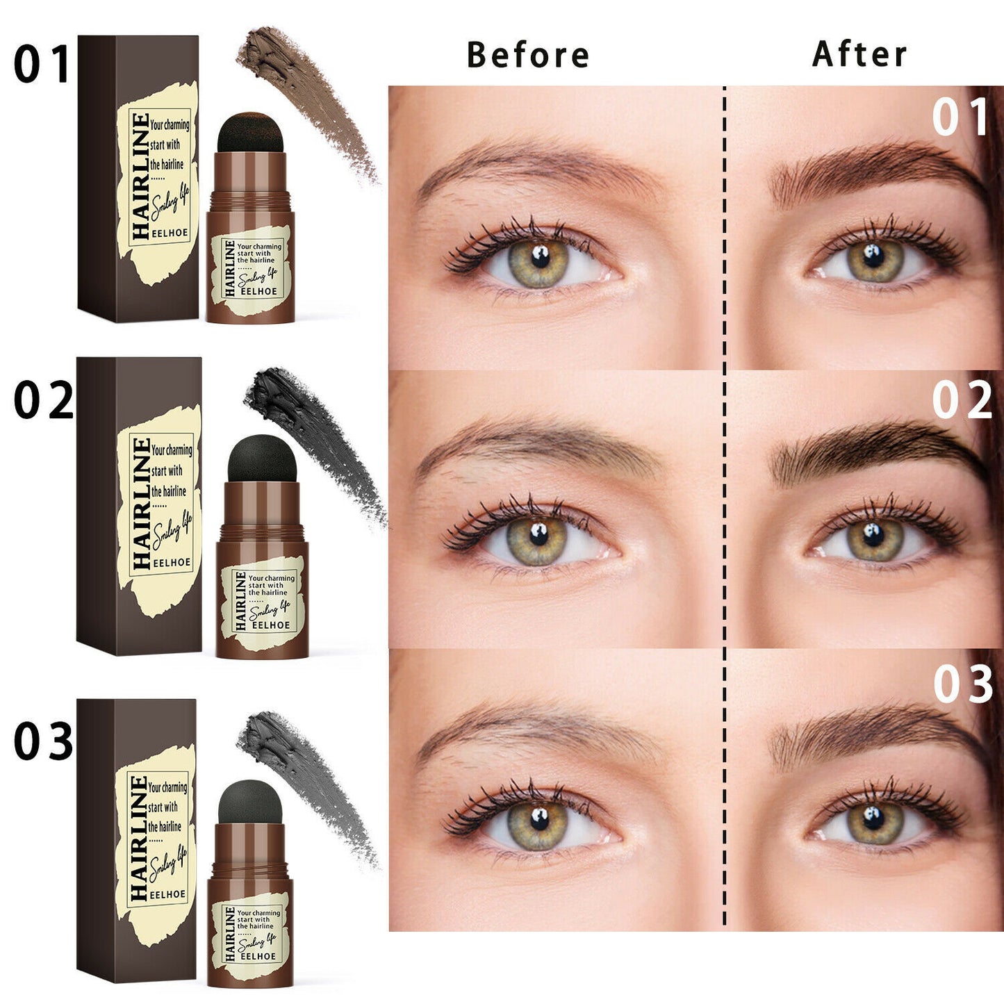 Kit de pochoirs pour sourcils, 24 pochoirs pour modeler les sourcils, outil de définition des sourcils longue tenue, kit réutilisable pour un maquillage parfait - LUXARAH