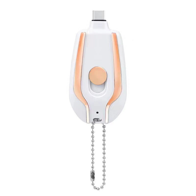 Mini chargeur d'urgence 1500 mAh avec porte-clés et batterie de secours ultra-compacte de type C, charge rapide