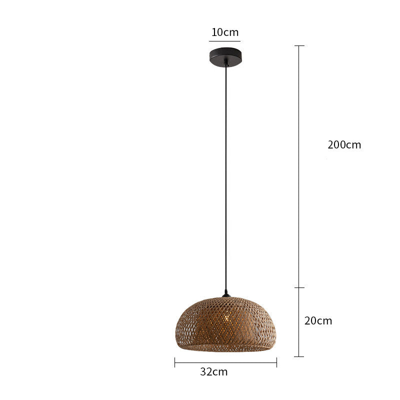 Lustre en rotin et bambou, chambre design chez l'habitant zen - LUXARAH