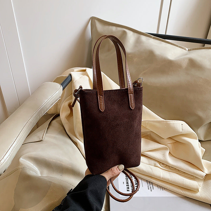 Sac bandoulière femme automne et hiver rétro imprimé léopard, nouveau polyvalent daim, sac téléphone