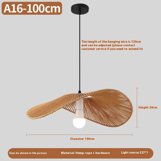 Nouveau lustre créatif en rotin tissé de style chinois - LUXARAH