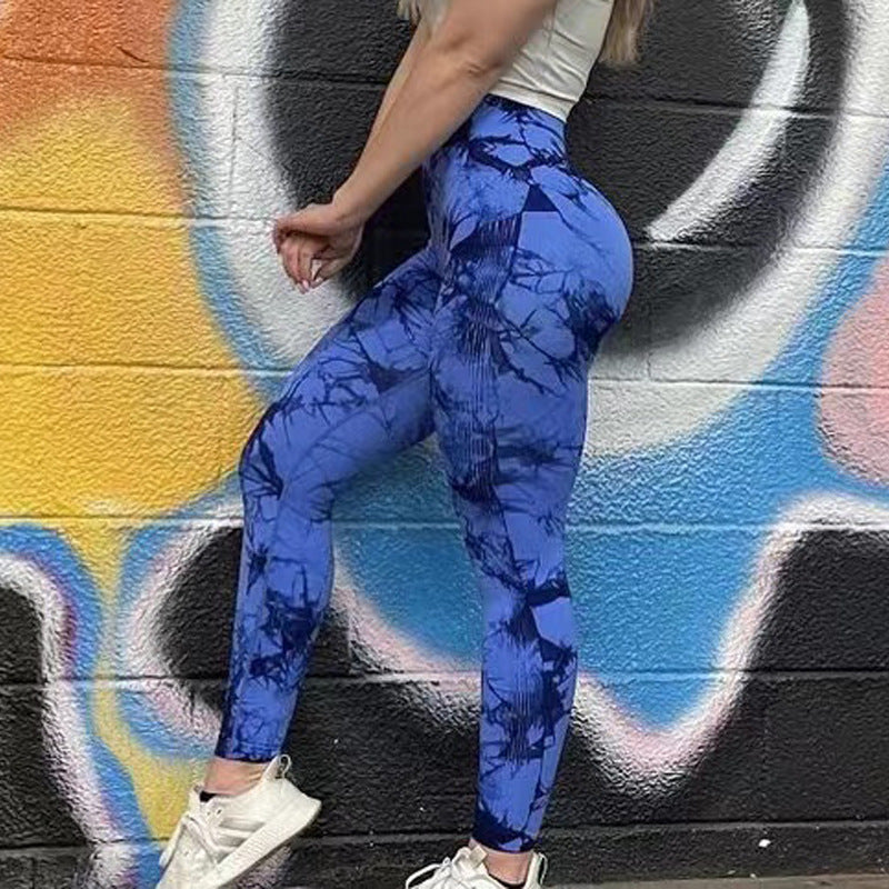 Leggings Tie Dye pour femmes, pantalons de yoga, de fitness, sans coutures, push-up, collants d'entraînement, de sport, de gym - LUXARAH