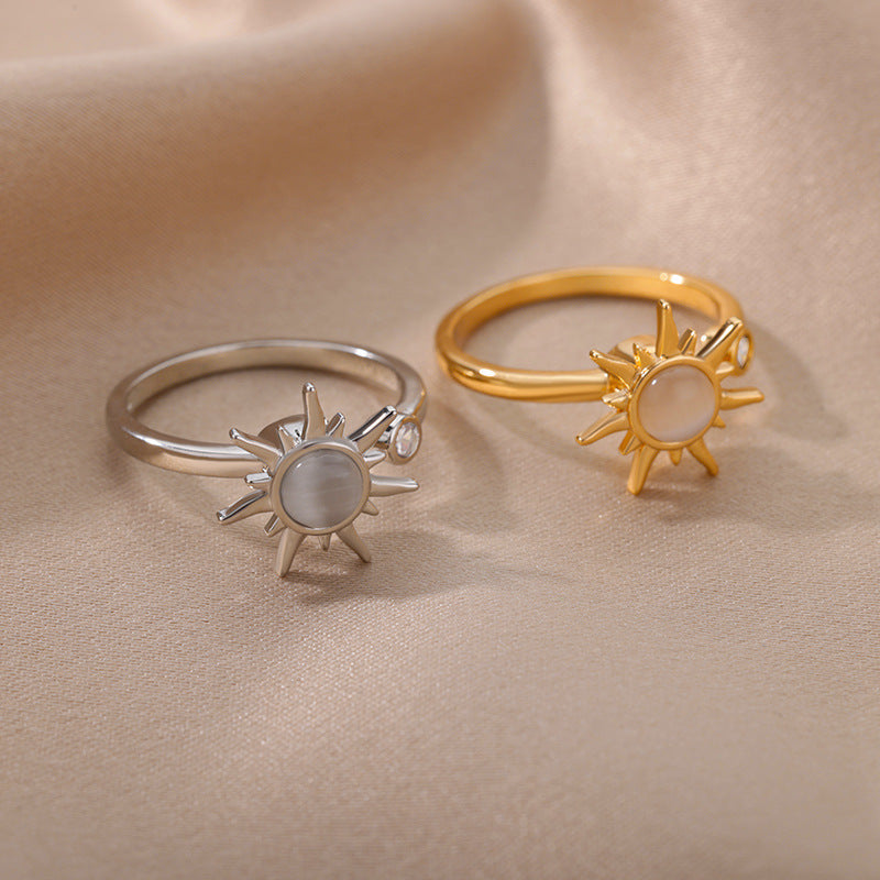 Bagues de fleurs rotatives avec strass, bague de décompression anti-anxiété tendance