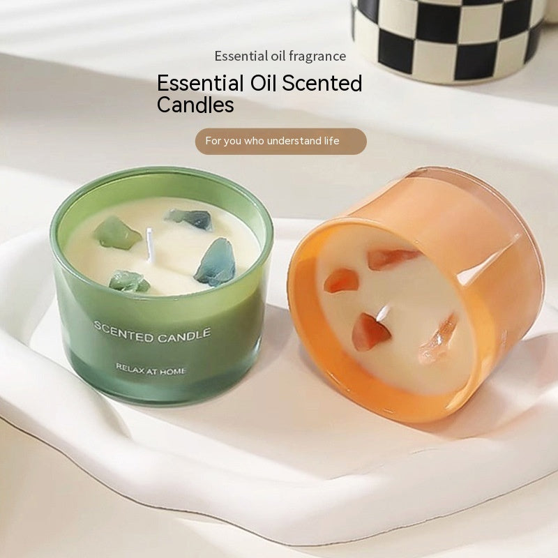 Bougie d'aromathérapie en cristal, décoration de chambre à coucher, cire de soja faite à la main