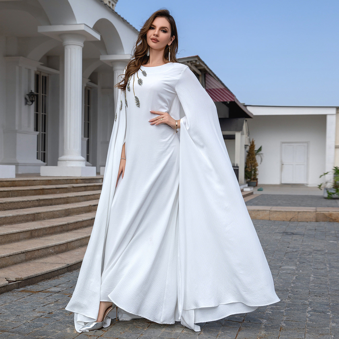 Robe musulmane Abaya brodée pour femme, robe de soirée - LUXARAH