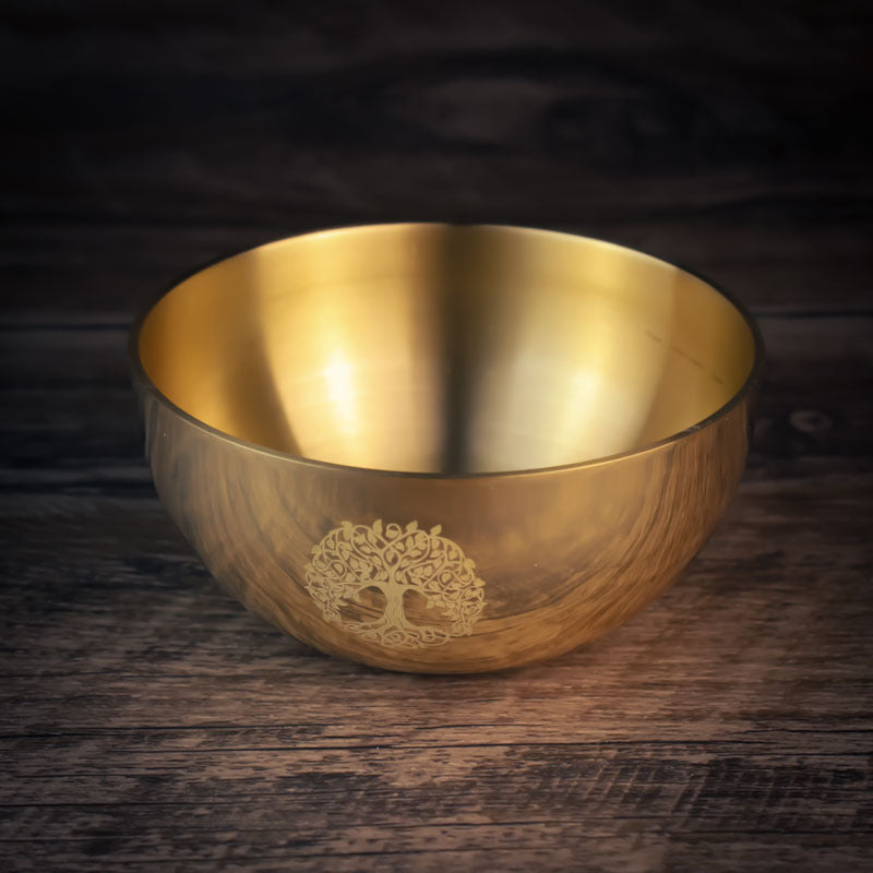 Bol de méditation en cuivre imprimé pentagramme - LUXARAH