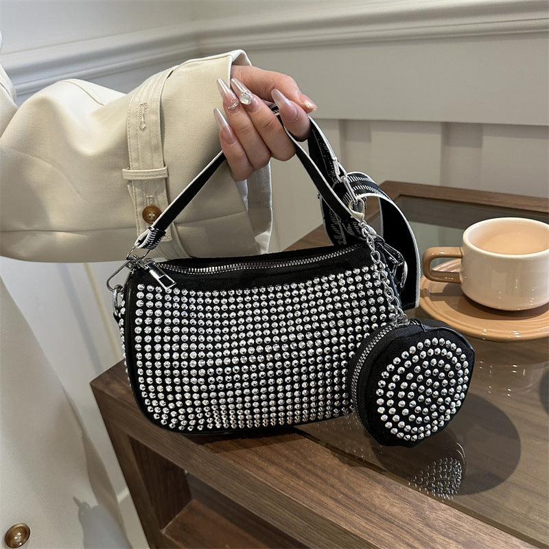 Sac à bandoulière en strass avec petit porte-monnaie, sac à bandoulière tendance pour femmes, sacs de créateurs de luxe - LUXARAH