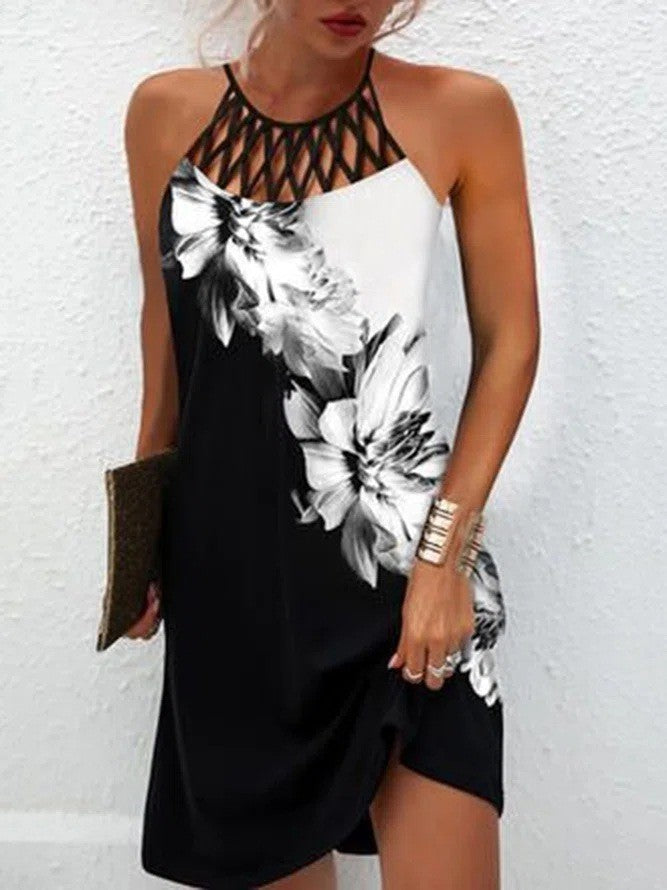 Robe imprimée tendance, décontractée, dos nu, vêtements d'été - LUXARAH