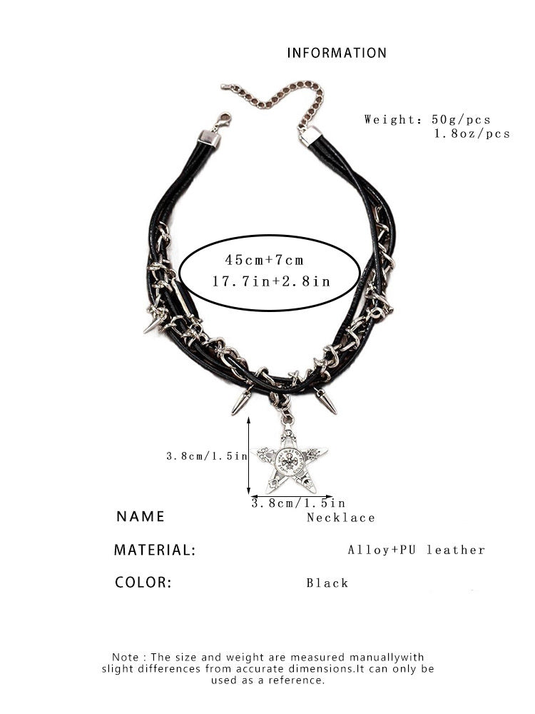 Collares colgantes y remaches Y2K, calaveras y estrellas, estilo punk gótico, tendencia...
