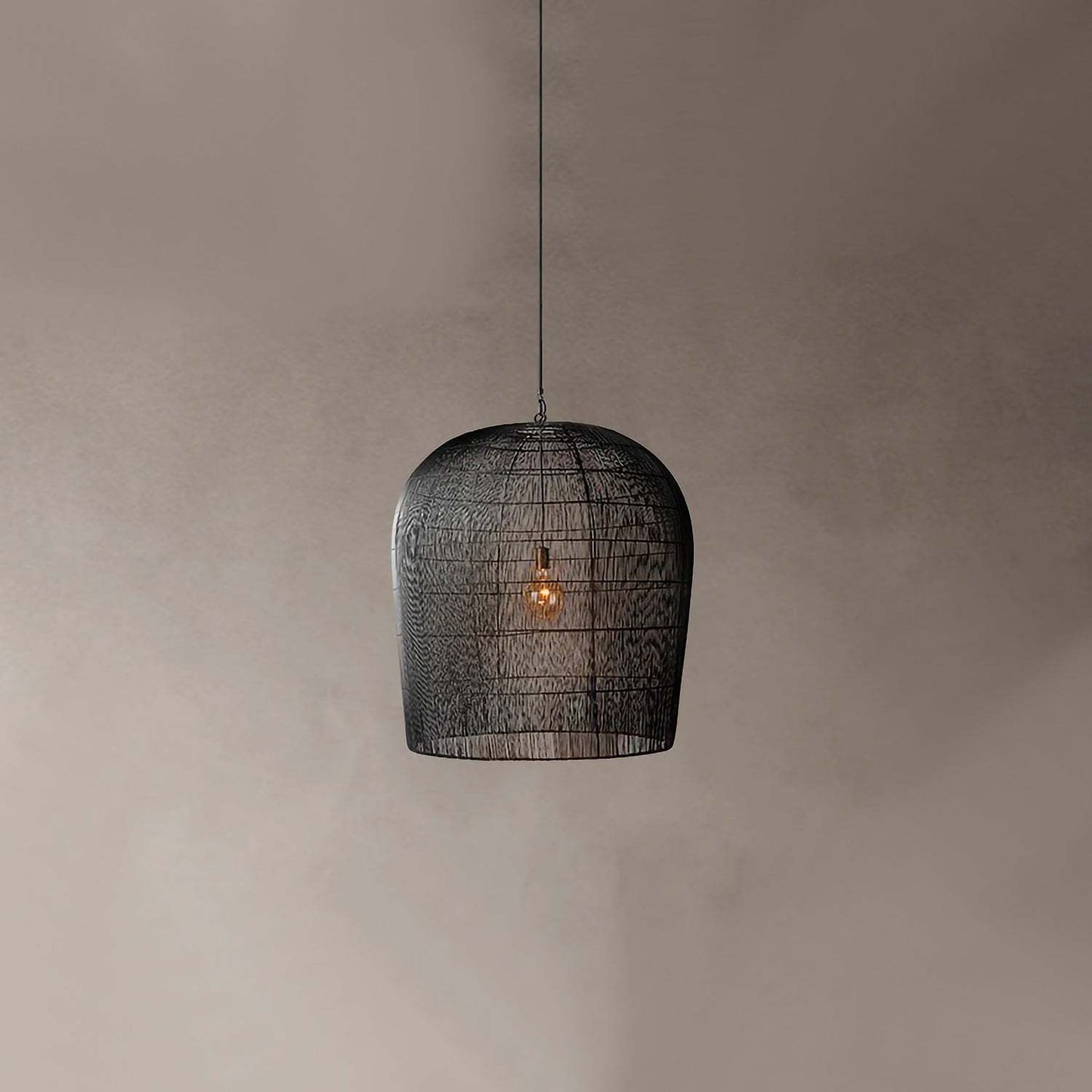 Lustre de salon de thé d'étude de restaurant en rotin zen - LUXARAH