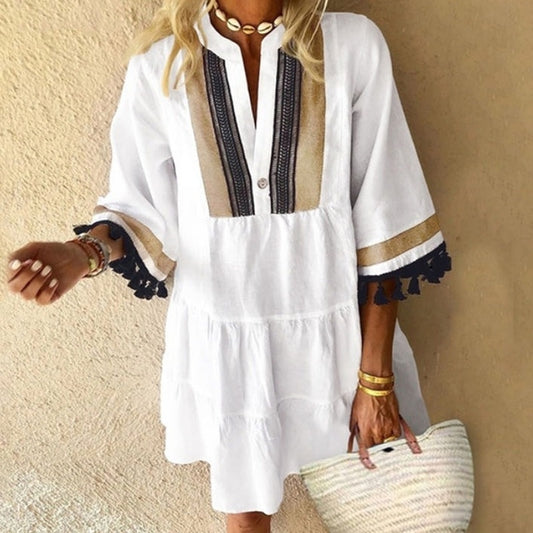 Robe d'été élastique, style vintage, mignon, élégant, à fleurs - LUXARAH