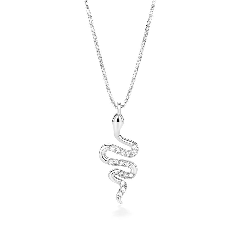 Collier pendentif serpent tendance pour femme avec zircone éblouissante, accessoire de fête élégant, cadeau délicat, bijoux animaux pour femmes, bijoux fantaisie