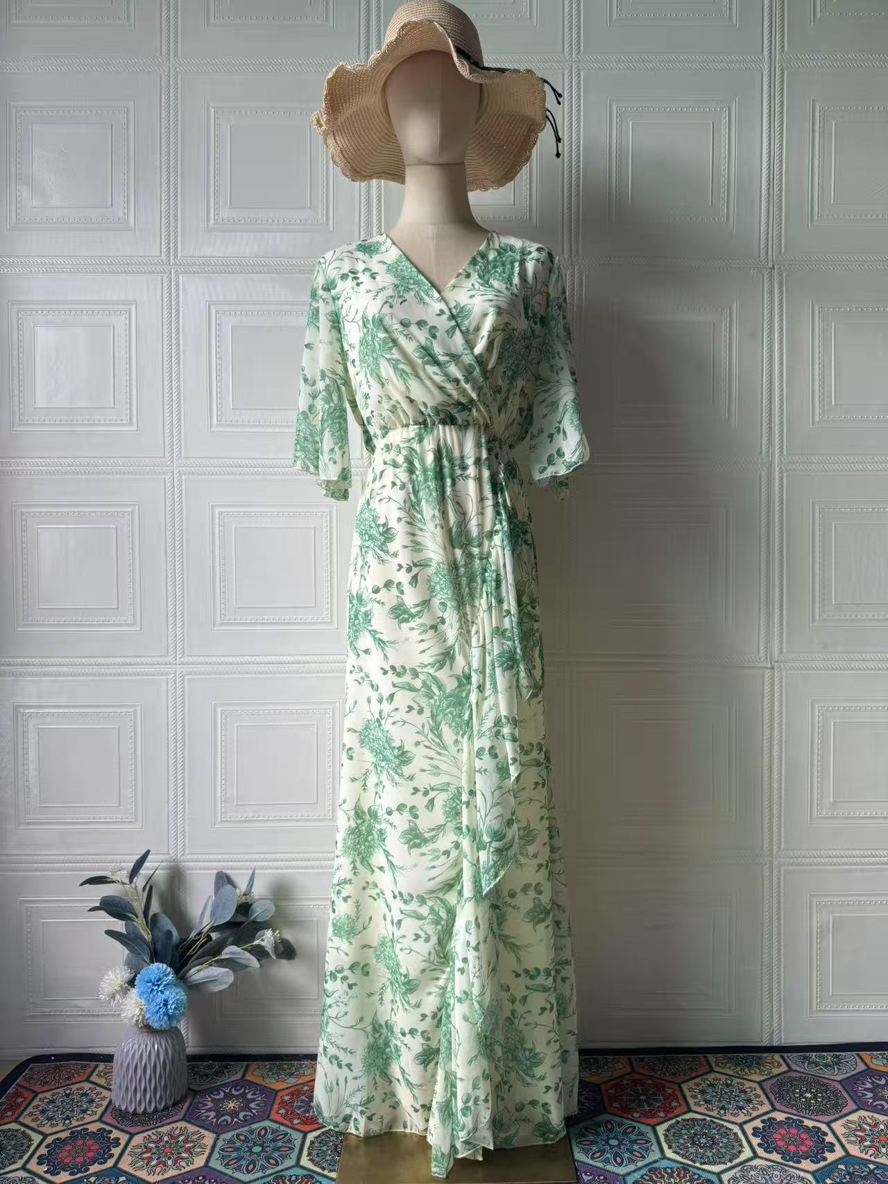 Robe fleurie à manches courtes, douce, fraîche et sexy - LUXARAH
