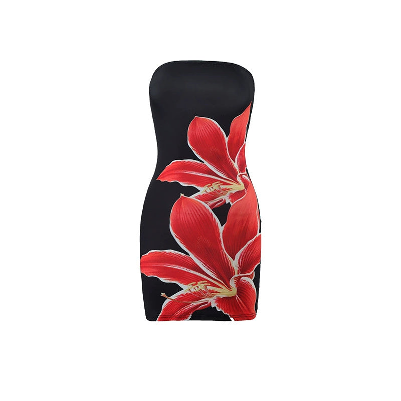 Robe courte fourreau slim à imprimé floral pour femme