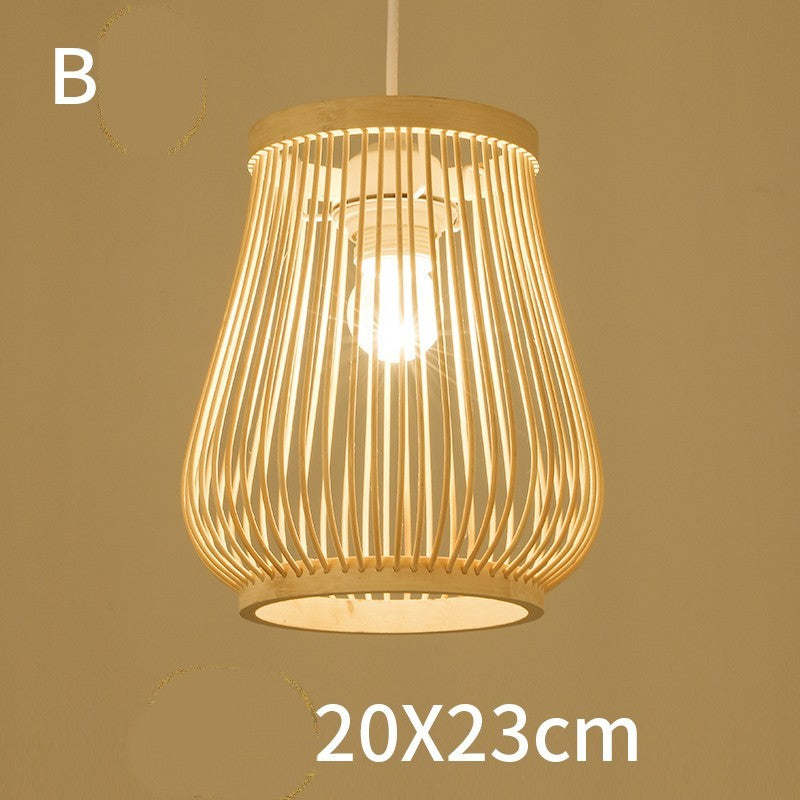 Lustre en bambou pour restaurant chinois, hôtel, famille d'accueil, chambre à coucher, balcon, lanterne, lampe à riz - LUXARAH