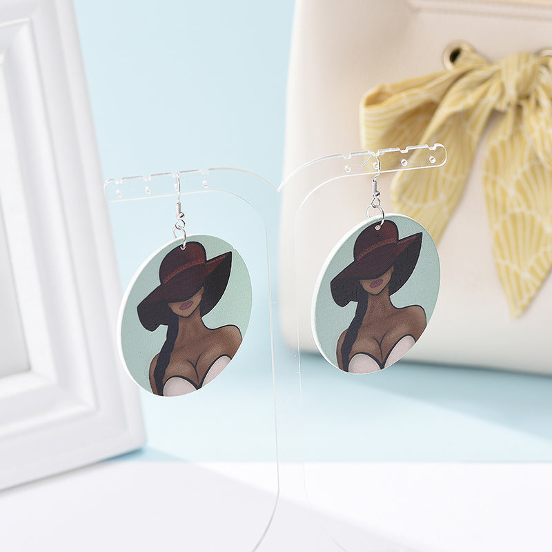 Bijoux Éthiques Boucles d'oreilles en bois artisanales et imprimées - Élégance unique pour chaque occasion