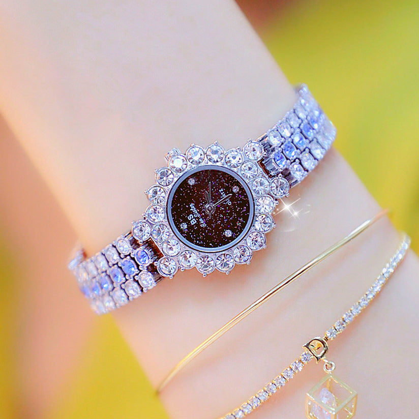Montre à quartz multicolore pour femme, montre-bracelet analogique de luxe en acier inoxydable, bracelet habillé, horloge - LUXARAH