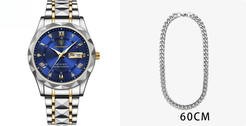 Montre à quartz lumineuse étanche pour homme avec double calendrier - LUXARAH