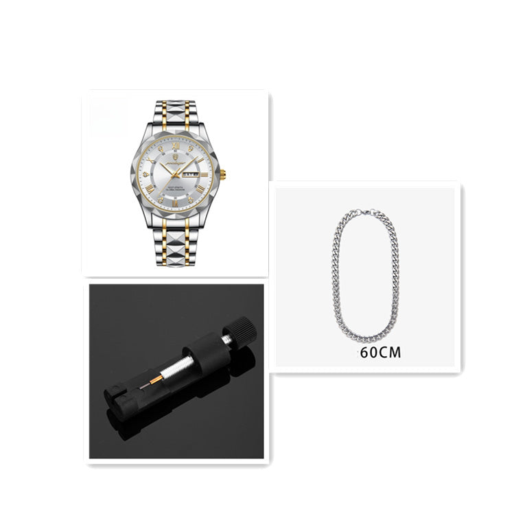 Montre à quartz lumineuse étanche pour homme avec double calendrier - LUXARAH