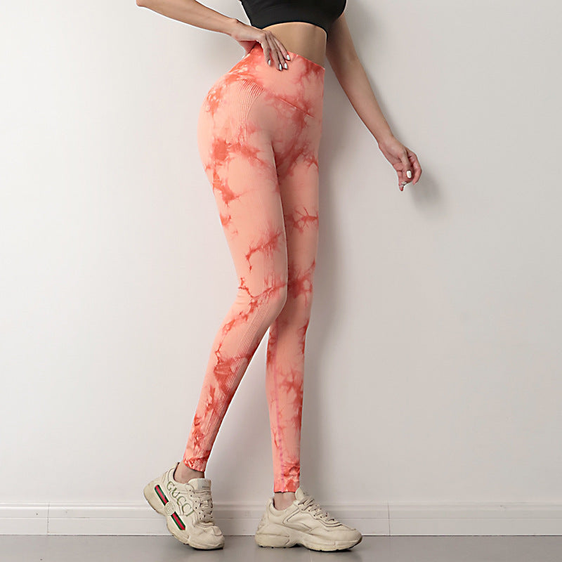 Leggings Tie Dye pour femmes, pantalons de yoga, de fitness, sans coutures, push-up, collants d'entraînement, de sport, de gym - LUXARAH