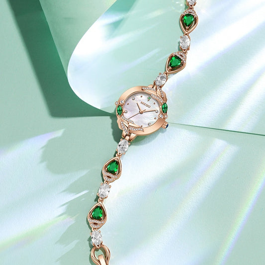 Montre pour femme simple et polyvalente avec petit bracelet en cristal et fritillaire - LUXARAH