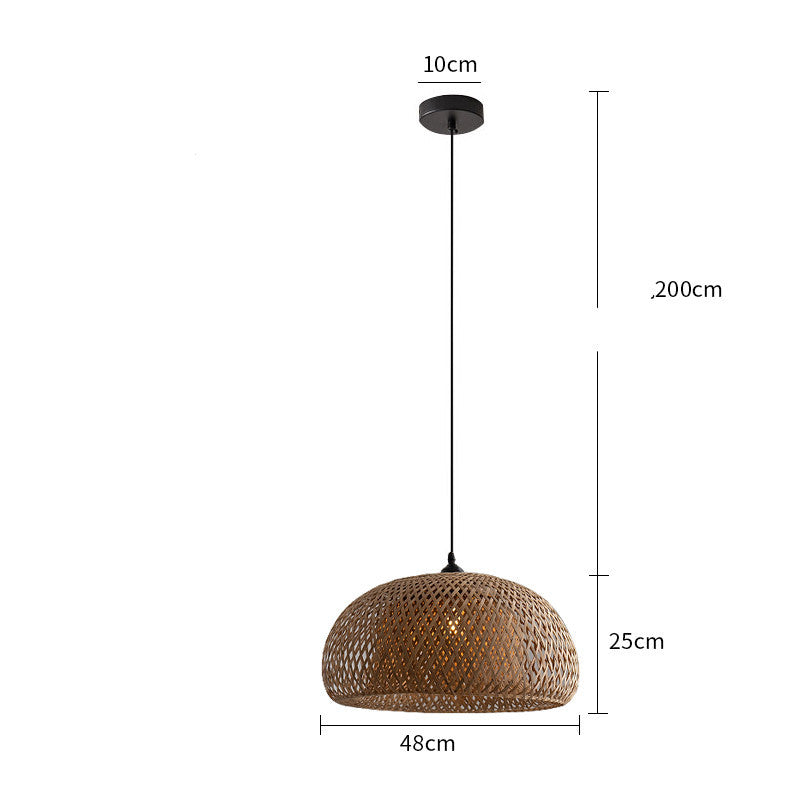 Lustre en rotin et bambou, chambre design chez l'habitant zen - LUXARAH
