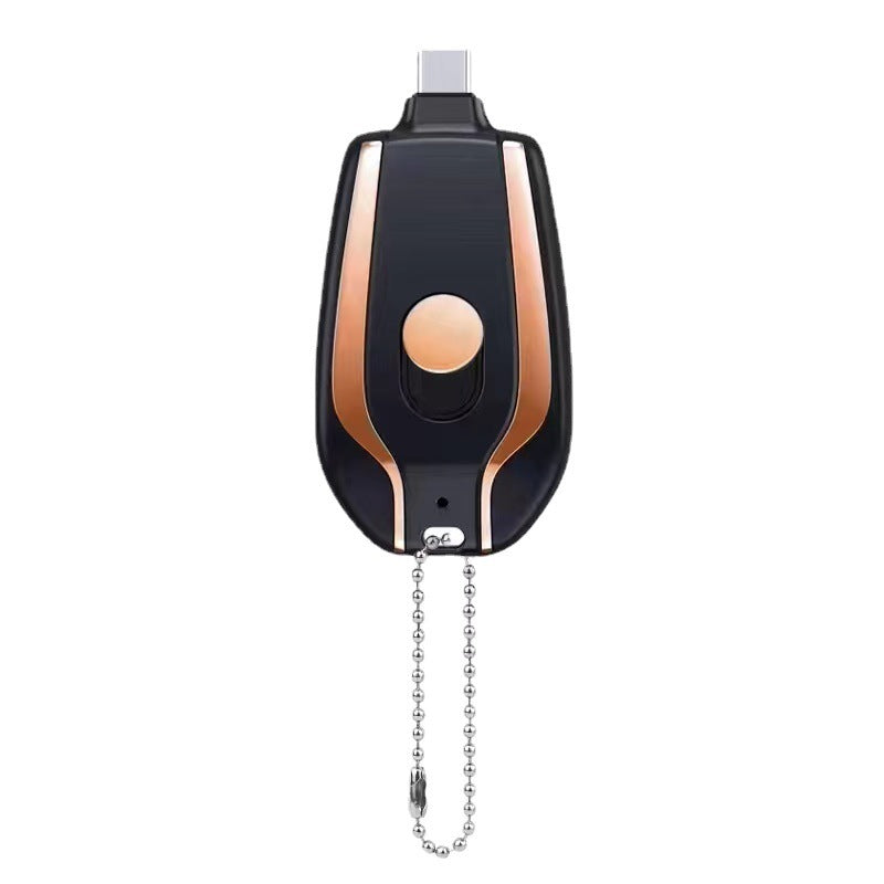 Mini chargeur d'urgence 1500 mAh avec porte-clés et batterie de secours ultra-compacte de type C, charge rapide